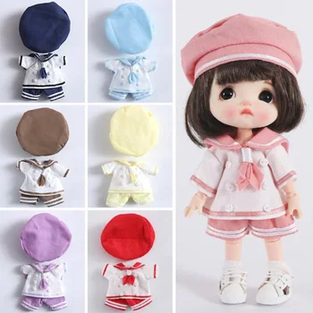 1 комплект школьной формы для куклы obitsu 11 ярких цветов (рубашка + брюки + шляпа) для кукольной одежды Ob11, GSC, Molly, 1/12 BJD, аксессуары для одежды