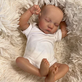 19-дюймовая кукла Levi Reborn Baby Doll ручной работы, реалистичная кукла для новорожденных в белой одежде Bebe Reborn Doll