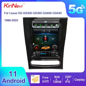 KiriNavi Android 11 Автомагнитола для Lexus GS GS300 GS350 GS400 GS430 1999-2003 Авто GPS Навигация DVD Плеер 4G Стерео DSP Видео