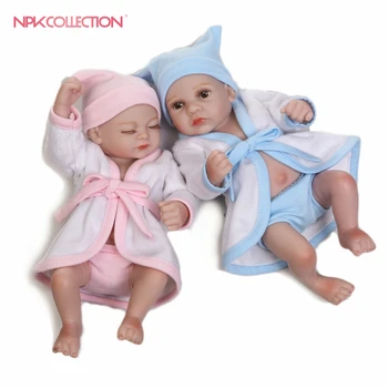 NPK Водонепроницаемая пара мини-кукол-младенцев Реалистичная живая кукла из твердого силикона, подарок для детей 12 дюймов