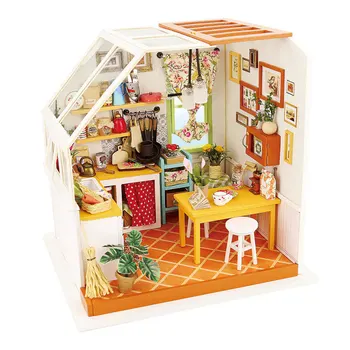 Robotime DIY Миниатюрный домик Наборы для кукольного домика Кукольный домик с мебелью Игрушки для детей Лучший подарок для девочек DG105