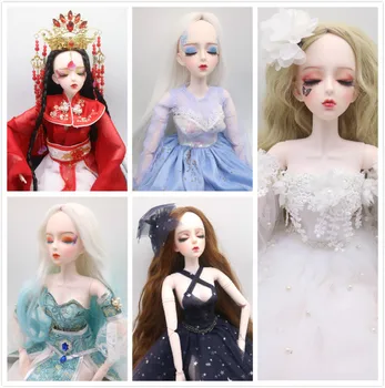 Ручная работа индивидуальные пластиковые куклы 1/3 BJD модная кукла 56 см подвижная кукла продается с платьем и париком