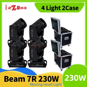 0 НАЛОГ 4ШТ Lyre Beam 230W 7R Moving Head Light Flight Case Beam 7R Beam Moving Head 7R Beam 230W Beam DJ Disco 230W 7R LED