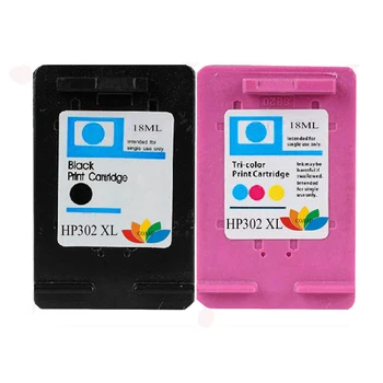 1 Комплект Заправленных картриджей HP 302 Multipack, совместимых с чернилами (черные, Цветные) для HP Deskjet, ENVY, Officejet