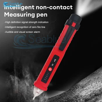 1 шт. Интеллектуальная ручка для измерения напряжения, бесконтактный индукционный детектор, карандаш с фонариком, нулевая линия и ручка для измерения прямой линии.
