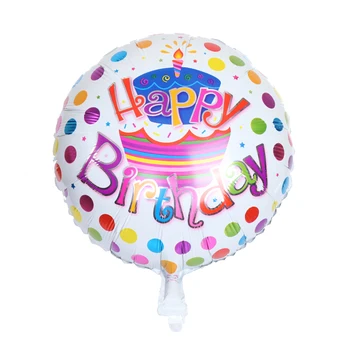 10 шт./лот, воздушные шары из фольги для торта с Днем Рождения, 18-дюймовый круглый гелиевый шар, украшение детского дня рождения, игрушка в подарок для душа ребенка