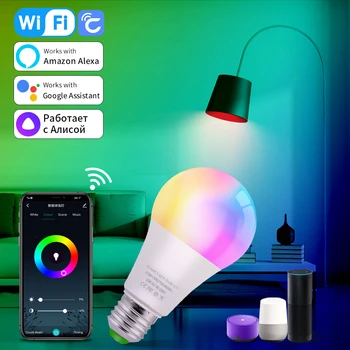 18 Вт 15 Вт 12 Вт WiFi Умная лампа CozyLife E27 LED Умная лампа Работает с Alexa Google Home Яндекс Алиса 85-265 В RGBCW Таймер с регулируемой яркостью