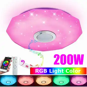 200 Вт 33 см Современные светодиодные потолочные светильники с дистанционным управлением Приложение для домашнего освещения Bluetooth Музыкальный свет Умная полноцветная RGB лампа для спальни