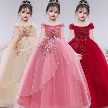 2021 Детская одежда Конкурс цветов Платье Принцессы Для детской одежды Праздничное Свадебное платье 14 10 12 Лет Vestidos Verano