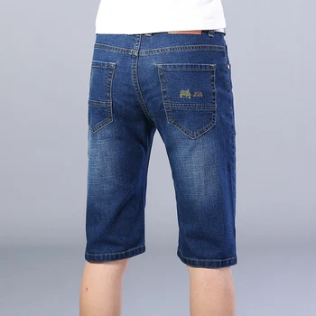 2022 Летние Новые мужские хлопчатобумажные прямые джинсовые шорты Slim Fit, тонкие дышащие джинсовые шорты средней эластичности, повседневные деловые джинсовые шорты, мужские брюки