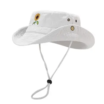 2023 Four Seasons Хлопковая панама с цветочной вышивкой, Рыбацкая шляпа, солнцезащитная кепка для мужчин и женщин для путешествий на открытом воздухе