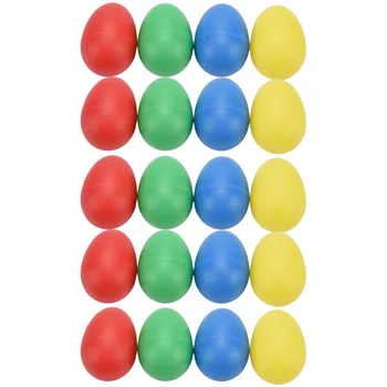 20шт яиц-шейкеров, Пластиковый Музыкальный шейкер для яиц, 4 цвета, детские ударные игрушки для яиц-маракасов