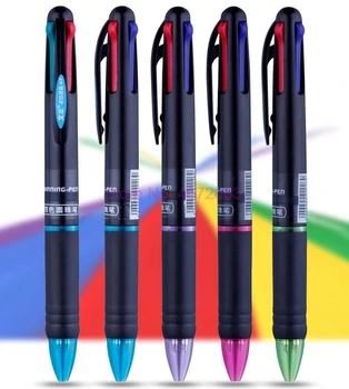 240 шт./лот Креативная многоцветная шариковая ручка 4 в 1 Цветная ручка Новая разноцветная шариковая ручка Многоцелевые школьные канцелярские принадлежности