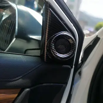 2шт Передняя Дверь Автомобиля Стойка Крышка Динамика Накладка для Honda CRV 2017 Аксессуары Для Укладки Автомобилей Из Углеродного Волокна Стиль oto aksesuar Новый