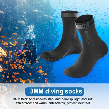 3 мм неопреновые носки для дайвинга, рыболовные носки, зимние теплые носки унисекс для подводного плавания, нескользящие, портативные, легкие для водных видов спорта