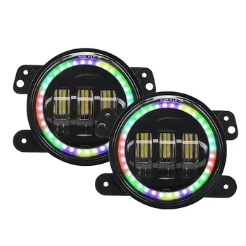 4-дюймовый ближний свет RGB светодиодные противотуманные фары, изменяющие цвет противотуманных фар для jeep wrangler offroad defender
