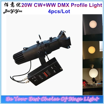 4 шт./лот, новая 20 Вт Мини-светодиодная профильная подсветка Mini WW CW от 3200 до 5600 Вт, профильная подсветка с ручной фокусировкой, управляемая DMX
