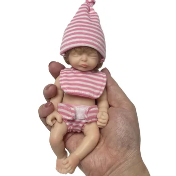 6-дюймовая силиконовая кукла-Реборн Bebe Mini Ручной работы, раскрашенная реалистичная кукла для новорожденных, кукла-Реборн ручной работы