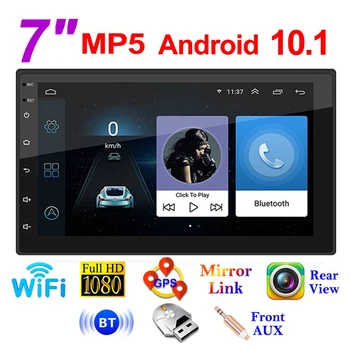7-дюймовый Автомобильный Радиоприемник Android 10.1 Мультимедийный Видеоплеер Wifi Gps Авто Стерео Двойной 2 Din Автомобильный стерео USB Fm-радио