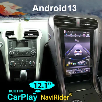 8 ГБ + 128 ГБ 12,1-Дюймовый Автомобильный Мультимедийный Видеоплеер С Экраном Tesla Для Ford Mondeo 2016 Fusion Radio Android 13 GPS Стерео Головное Устройство