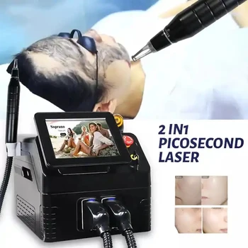 808-нм диодный лазерный перманентный 2 в 1 пикосекундный аппарат для удаления татуировок и волос с переключением