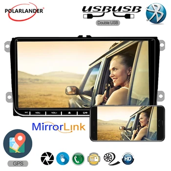 9-Дюймовое автомобильное радио 2Din, GPS-навигация, Android для VW/ Seat + Камера заднего вида Carplay, Wi-Fi, Bluetooth, Музыкальное радио, функция Airplay Mirrorlink