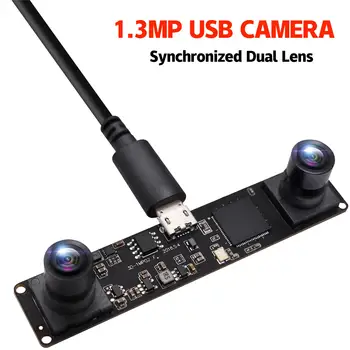 960P 60fps HD Синхронная Стереокамера С Двойным объективом Мини UVC Веб-Камера USB Модуль Видеокамеры для Android Linux Windows