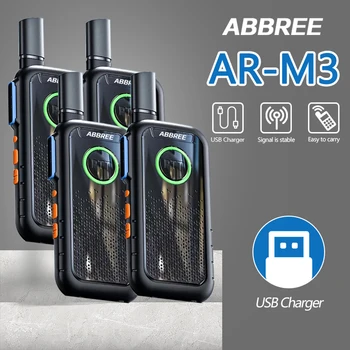 ABBREE AR-M3 Мини-Портативная рация Двойной PPT UHF 400-470 МГц Baofeng BF-C9 BF-888S Двухстороннее Радио VOX USB Зарядка Портативное Радио
