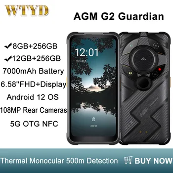 AGM G2 Guardian 5G Прочный Телефон 500 м Термальный Монокуляр и Инфракрасная Камера Ночного видения 8 ГБ / 12 ГБ + 256 ГБ 7000 мАч NFC Смартфон