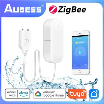 Aubess Tuya WiFi/Zigbee Датчик утечки воды, детектор утечки, Оповещение о наводнении, переполнение через систему защиты дома Smart Life