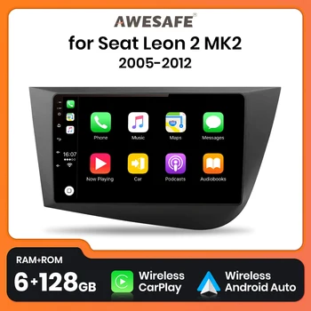 AWESAFE PX9 Plus AI Voice Wireless CarPlay Авторадио Для Seat Leon 2 2005-2020 Автомобильный Мультимедийный GPS 2din автомагнитола