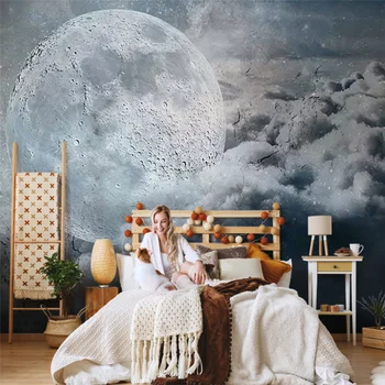 beibehang Custom Nordic minimalist moon art обои для гостиной ТВ фон фото обои диван фреска настенное покрытие