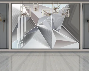 beibehang Изготовленный на заказ современный новый геометрический абстрактный треугольник спальня гостиная фон обои обои домашний декор
