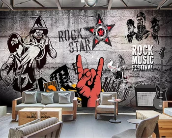 beibehang Пользовательские классические обои Европейский и американский индастриал-рок KTV music bar background papel de parede papier peint