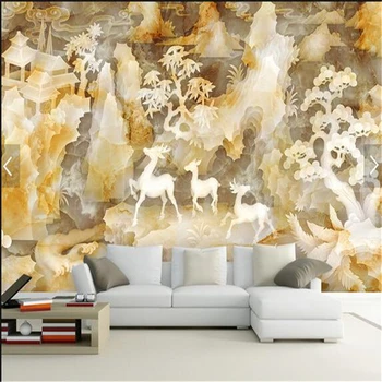 beibehang Пользовательские фотообои большая фреска пейзажная живопись рельефный мраморный дизайн настенной живописи для телевизора, обои papel de parede