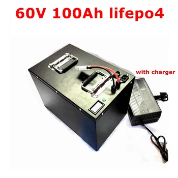 BLN 60V 100AH lifepo4 аккумуляторная батарея al litio BMS bateria для скутера Инвертор EV велосипед triciclo caravan EV + 10A аккумуляторная батарея caricabatterie