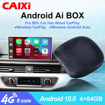 CAIXI Ai Box Mini Android 10 Box Для Автомобильной Мультимедийной Системы Carplay Carplay Wireless Android Auto Для Volvo Ford Benz VW Netflix