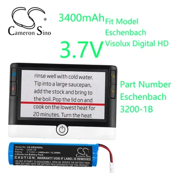 Cameron Sino 3400 мАч 3,7 В литий-ионный аккумулятор для электронной лупы Eschenbach Visolux Digital HD3200-1B