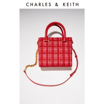 CHARLES＆KEITH Новое поступление весны 2023 CK2-30782008, сумка-тоут на одно плечо для поездок на работу, маленькая квадратная сумка женская