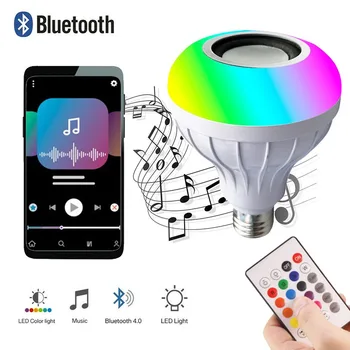 CORUI Красочная музыкальная лампа Bluetooth 4.0 RGB E27 Умная музыкальная лампа Bluetooth Беспроводное приложение с дистанционным управлением Музыкальная сценическая лампа 12 Вт