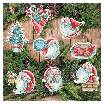 GUA069 Комплект Рождественский орнамент для хора, праздничный орнамент, украшения для Рождественской елки, наборы для вышивания крестиком, набор для вышивания крестиком