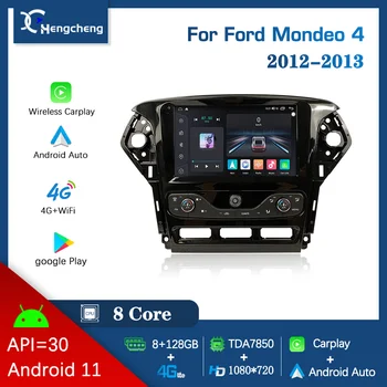 Hengcheng для Ford Mondeo MK4 2007-2014 автомобильный мультимедийный видеоплеер GPS навигация радио Android 8 + 128G беспроводной Carplay