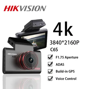 Hikvision Dash Cam C6S 4K UHD GPS и WIFI Голосовое Руководство Автомобильный Видеорегистратор Ночного Видения FOV135 APP Control ADAS 24H Парковочный Монитор