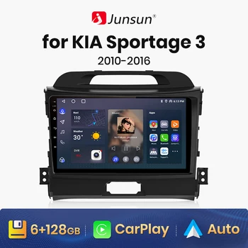 Junsun V1 AI Voice Wireless CarPlay Android Авторадио для KIA Sportage 3 2010-2016 2015 4G Автомобильный Мультимедийный GPS 2din автомагнитола