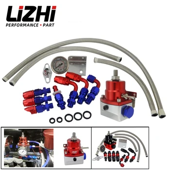 LIZHI - Универсальный Регулируемый Регулятор Давления топлива С Манометром + Шланг Топливопровода AN6 + Комплект Концевых Фитингов