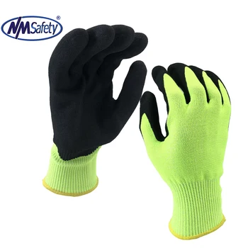 NMSafety 8 шт. / 4 пары Одобренных CE устойчивых к порезам нитриловых перчаток для рук С 13-граммовым нейлоновым вкладышем, защитных рабочих перчаток для безопасности