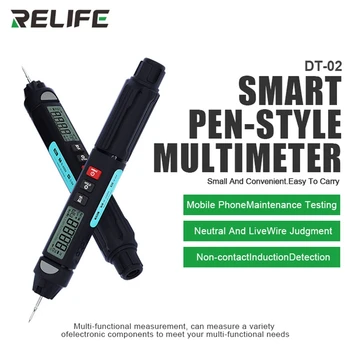 RELIFE DT-02 Мультиметр Цифровой Тестер Smart Pen Тип Детектор Напряжения Постоянного Переменного Тока Сопротивление Емкость Ом NCV Гц Диодный Измеритель Инструмент