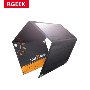 RGEEK 21 Вт солнечная складная зарядная сумка зарядное устройство для мобильного телефона dual USB аварийная наружная солнечная зарядная панель portabal зарядное устройство