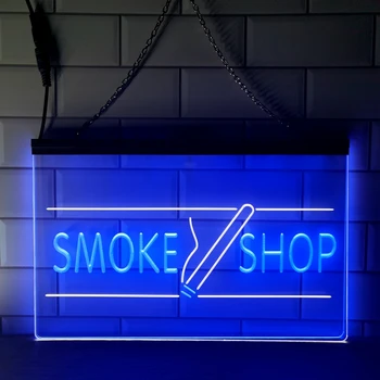 SMOKE SHOP 2-цветной дисплей-светодиодная неоновая вывеска, настенное искусство для дома, комнаты, спальни, офиса, декора фермерского дома