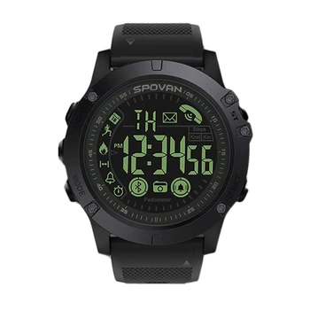 Spovan PR1-2 Смарт-часы мужские профессиональные 5ATM Водонепроницаемые Bluetooth Вызов Цифровой будильник Черный